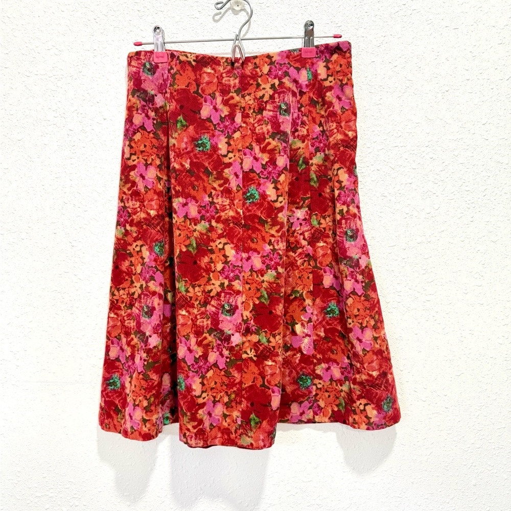 Eddie Bauer corduroy Floral‎ knee length skirt 2 - Picture 5 of 7